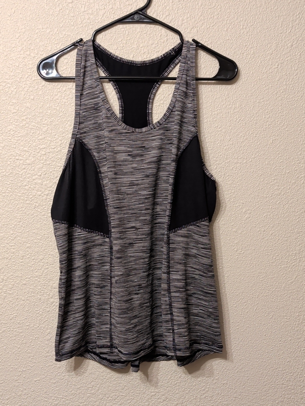 Xersion Black and Gray Striped Racerback Tank